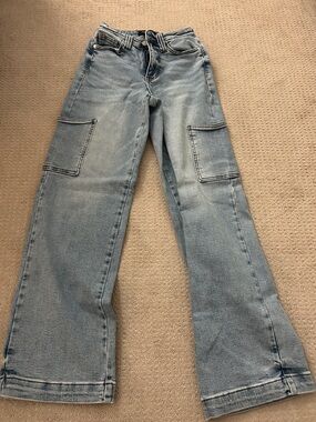 Judy blue Light Blue Women's Wide-Leg Cargo Jeans